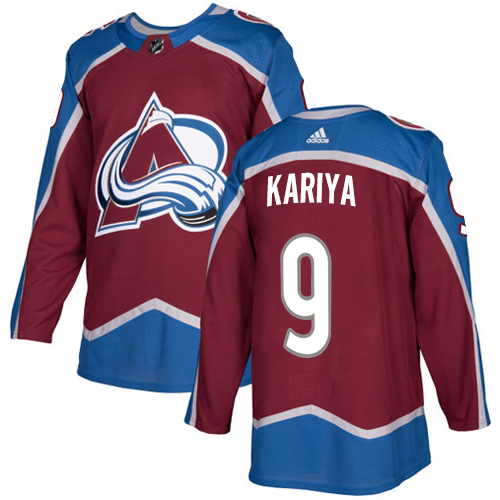 Adidas Avalanche #9 Paul Kariya Burgundy Home Authentic Stitched NHL Jersey - Click Image to Close